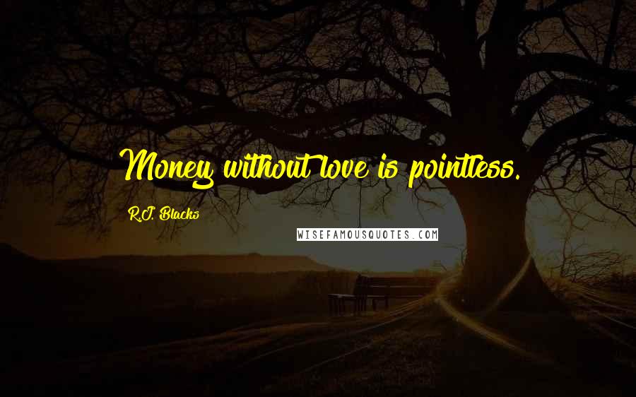 R.J. Blacks Quotes: Money without love is pointless.