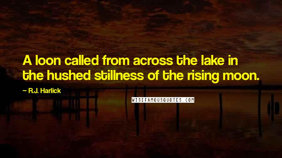 R.J. Harlick Quotes: A loon called from across the lake in the hushed stillness of the rising moon.