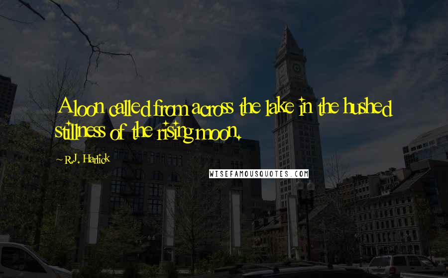 R.J. Harlick Quotes: A loon called from across the lake in the hushed stillness of the rising moon.