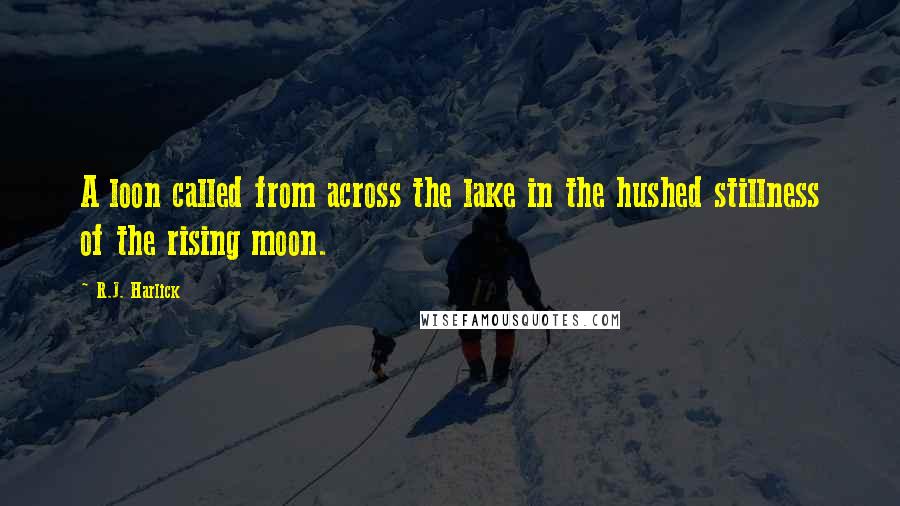 R.J. Harlick Quotes: A loon called from across the lake in the hushed stillness of the rising moon.