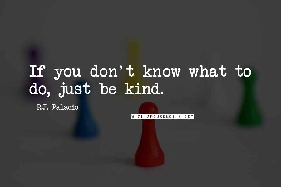 R.J. Palacio Quotes: If you don't know what to do, just be kind.