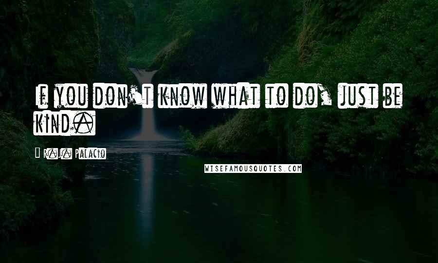 R.J. Palacio Quotes: If you don't know what to do, just be kind.