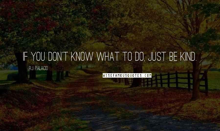 R.J. Palacio Quotes: If you don't know what to do, just be kind.