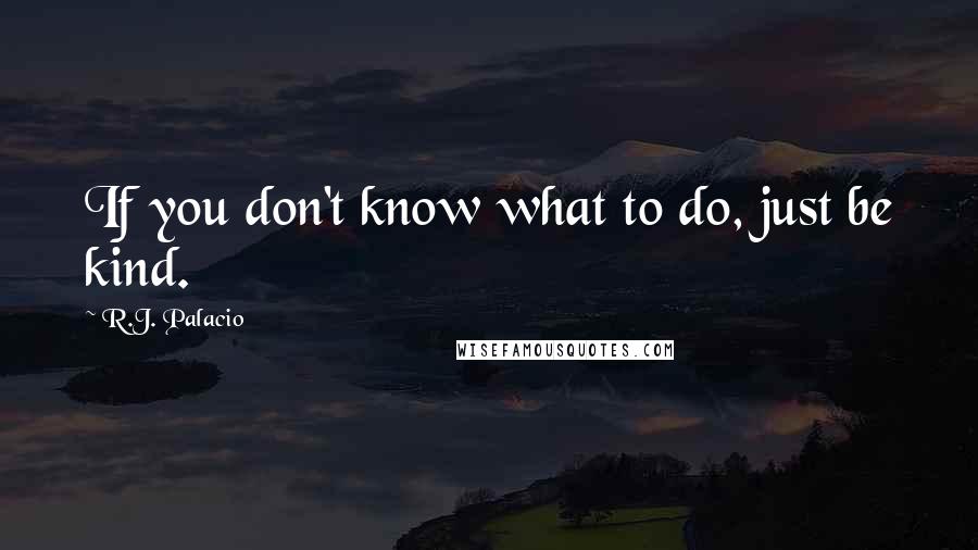 R.J. Palacio Quotes: If you don't know what to do, just be kind.