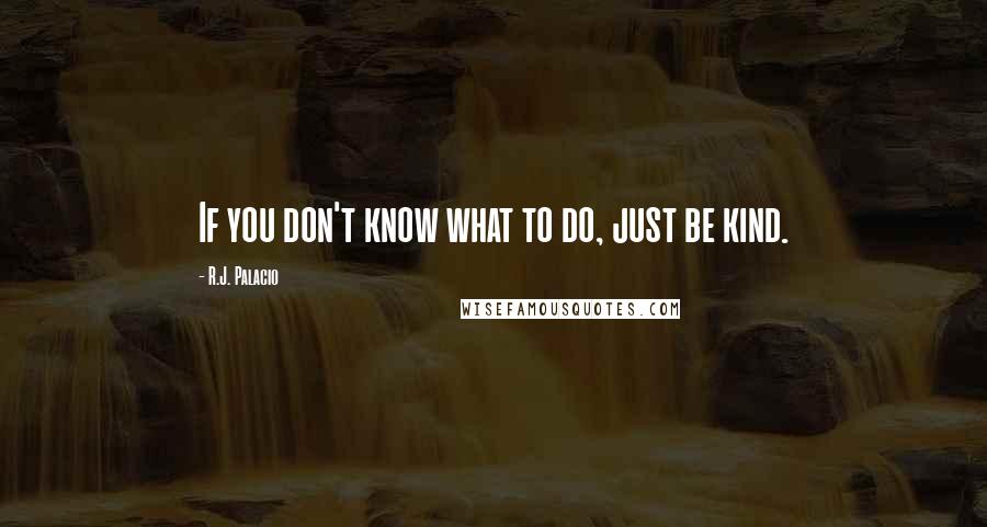 R.J. Palacio Quotes: If you don't know what to do, just be kind.