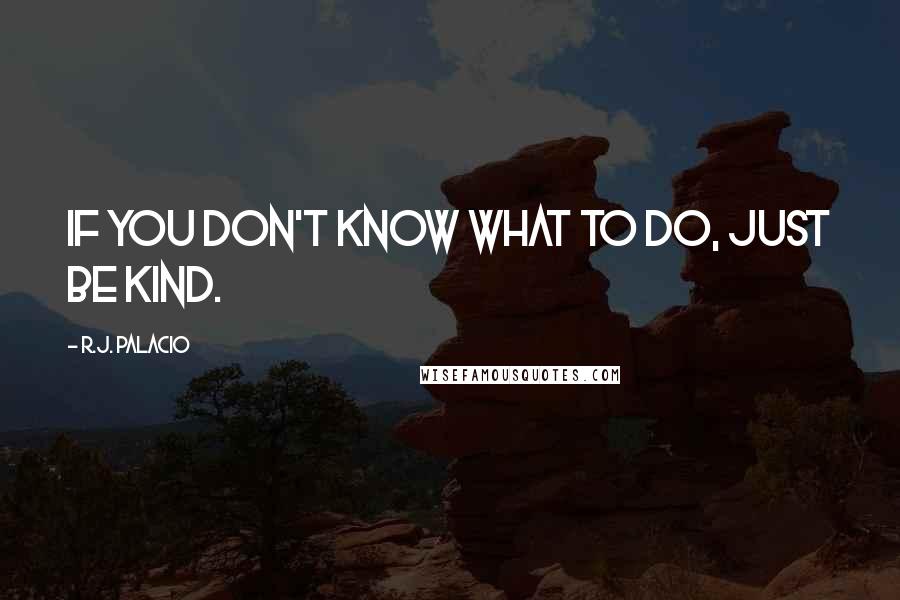 R.J. Palacio Quotes: If you don't know what to do, just be kind.