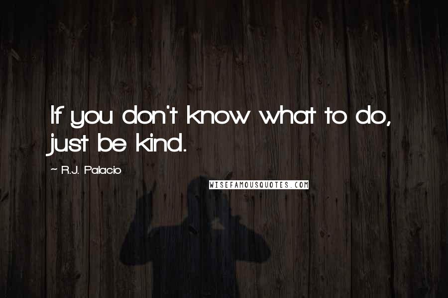 R.J. Palacio Quotes: If you don't know what to do, just be kind.