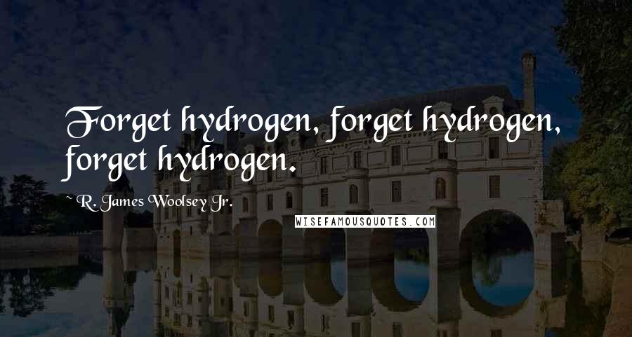 R. James Woolsey Jr. Quotes: Forget hydrogen, forget hydrogen, forget hydrogen.