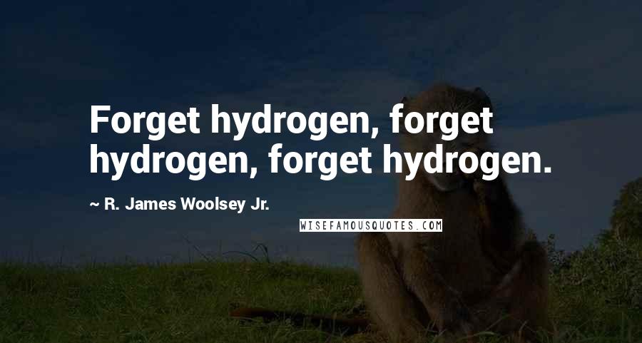 R. James Woolsey Jr. Quotes: Forget hydrogen, forget hydrogen, forget hydrogen.