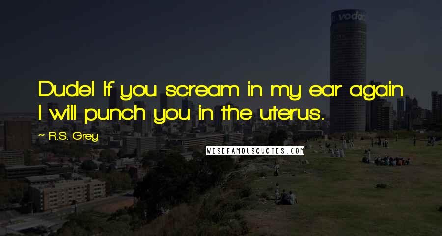 R.S. Grey Quotes: Dude! If you scream in my ear again I will punch you in the uterus.