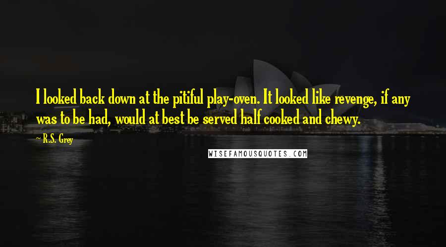 R.S. Grey Quotes: I looked back down at the pitiful play-oven. It looked like revenge, if any was to be had, would at best be served half cooked and chewy.