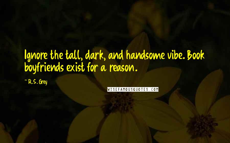 R.S. Grey Quotes: Ignore the tall, dark, and handsome vibe. Book boyfriends exist for a reason.