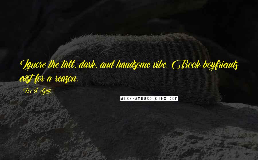 R.S. Grey Quotes: Ignore the tall, dark, and handsome vibe. Book boyfriends exist for a reason.