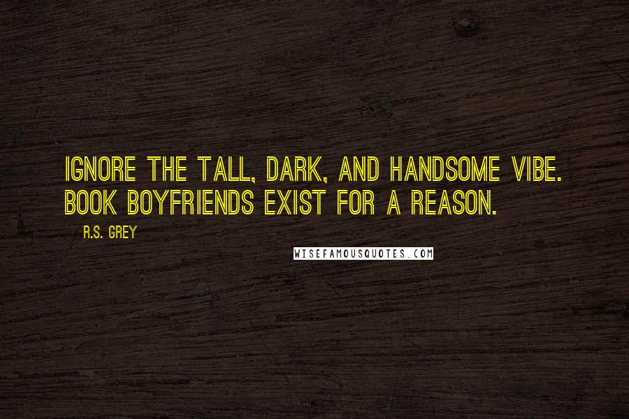 R.S. Grey Quotes: Ignore the tall, dark, and handsome vibe. Book boyfriends exist for a reason.