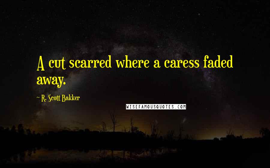 R. Scott Bakker Quotes: A cut scarred where a caress faded away.