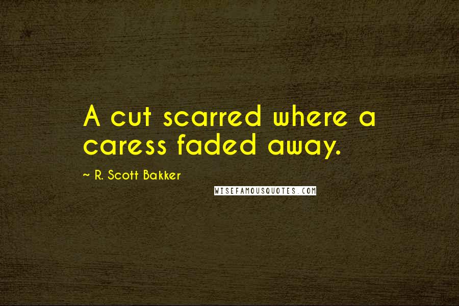 R. Scott Bakker Quotes: A cut scarred where a caress faded away.