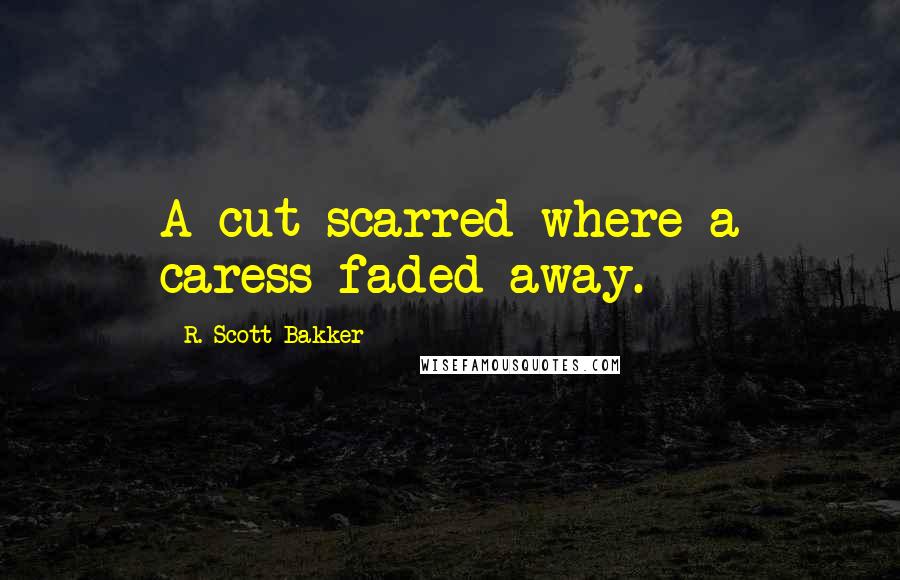 R. Scott Bakker Quotes: A cut scarred where a caress faded away.