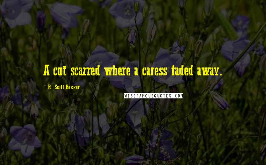 R. Scott Bakker Quotes: A cut scarred where a caress faded away.