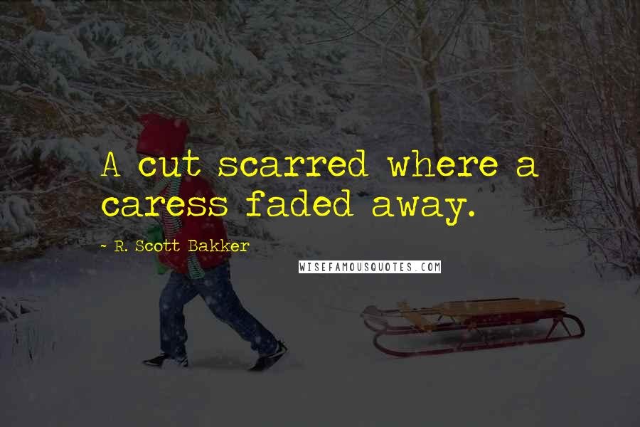 R. Scott Bakker Quotes: A cut scarred where a caress faded away.