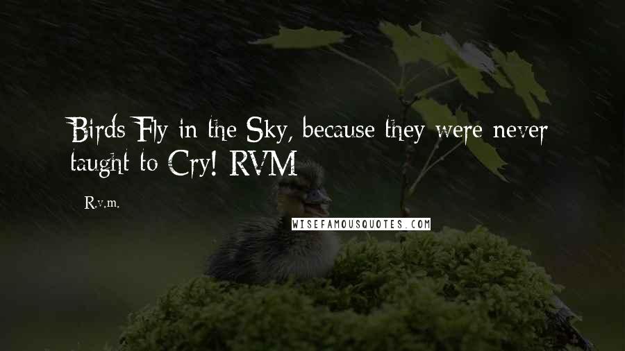 R.v.m. Quotes: Birds Fly in the Sky, because they were never taught to Cry!-RVM