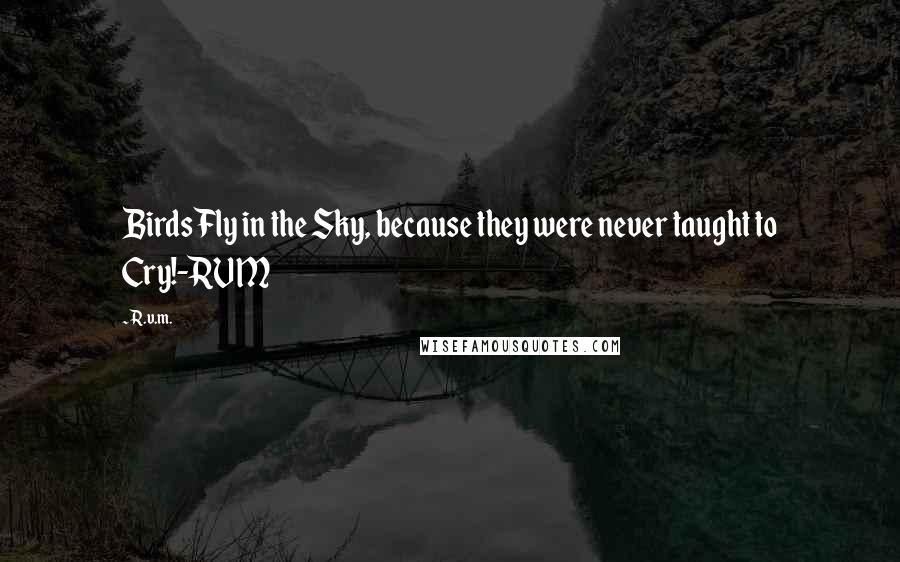 R.v.m. Quotes: Birds Fly in the Sky, because they were never taught to Cry!-RVM