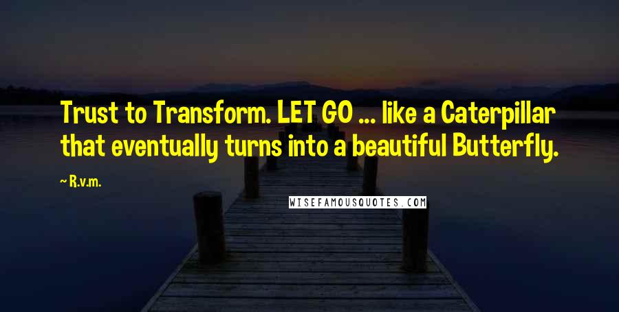 R.v.m. Quotes: Trust to Transform. LET GO ... like a Caterpillar that eventually turns into a beautiful Butterfly.