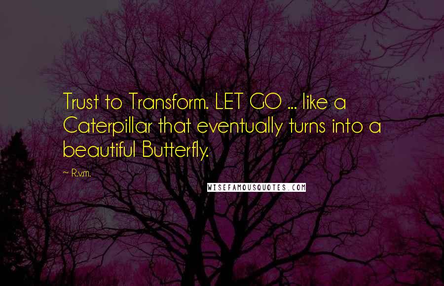 R.v.m. Quotes: Trust to Transform. LET GO ... like a Caterpillar that eventually turns into a beautiful Butterfly.