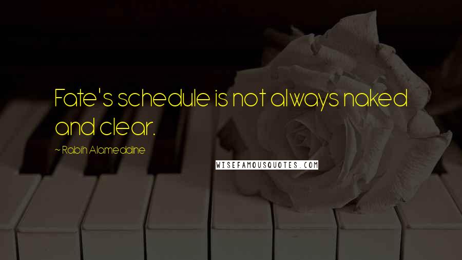 Rabih Alameddine Quotes: Fate's schedule is not always naked and clear.