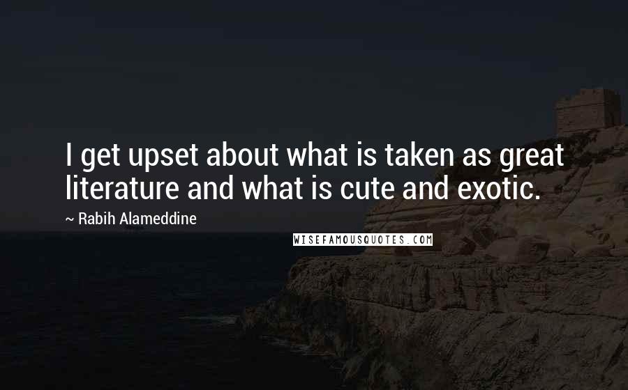 Rabih Alameddine Quotes: I get upset about what is taken as great literature and what is cute and exotic.