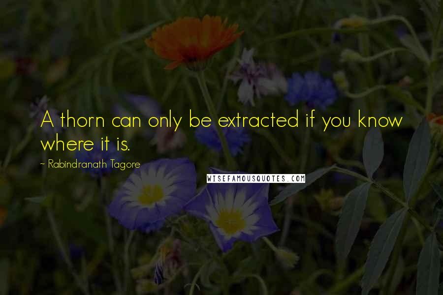 Rabindranath Tagore Quotes: A thorn can only be extracted if you know where it is.