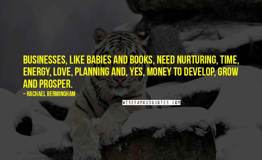 Rachael Bermingham Quotes: Businesses, like babies and books, need nurturing, time, energy, love, planning and, yes, money to develop, grow and prosper.
