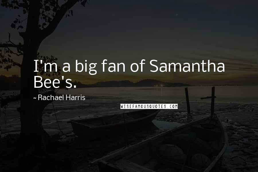 Rachael Harris Quotes: I'm a big fan of Samantha Bee's.