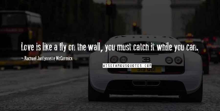 Rachael JanLynnette McCormick Quotes: Love is like a fly on the wall, you must catch it while you can.