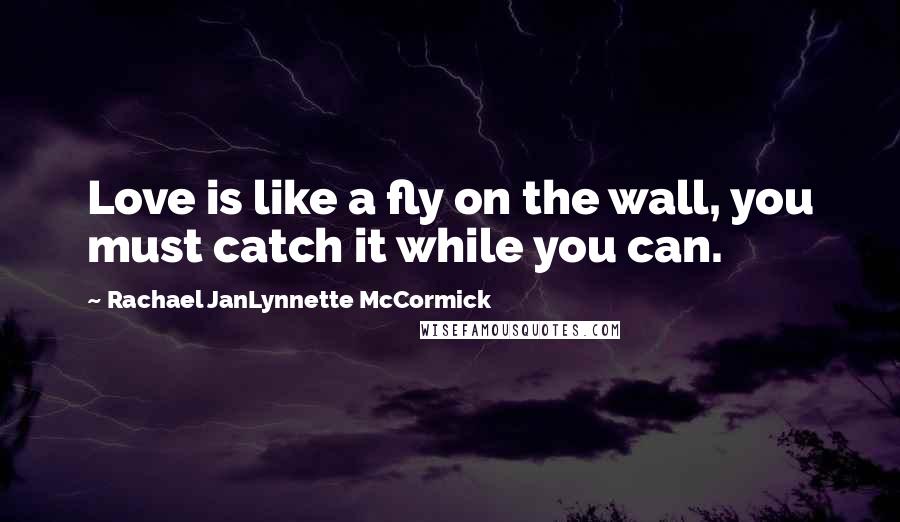 Rachael JanLynnette McCormick Quotes: Love is like a fly on the wall, you must catch it while you can.