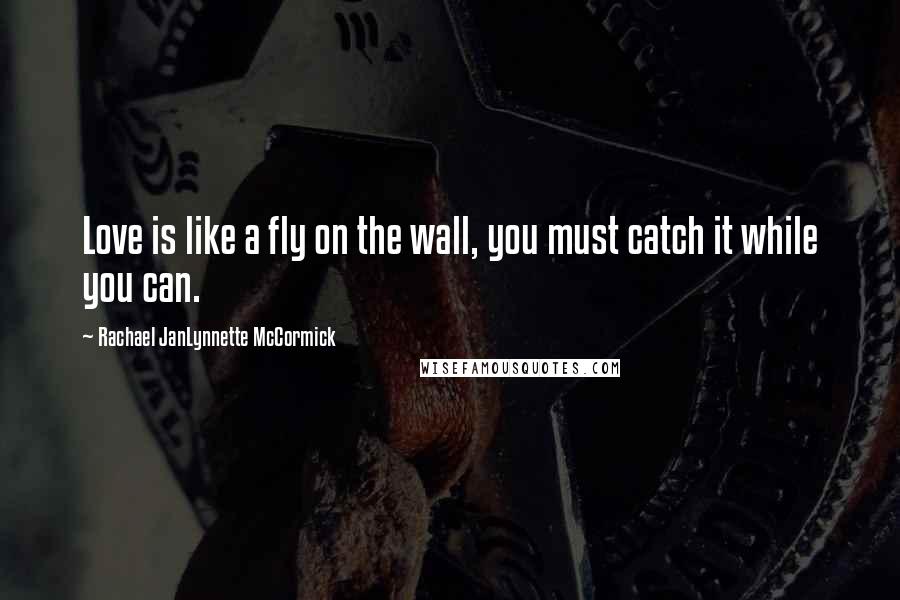 Rachael JanLynnette McCormick Quotes: Love is like a fly on the wall, you must catch it while you can.