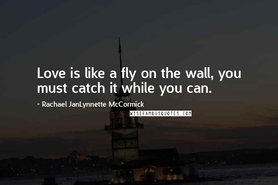 Rachael JanLynnette McCormick Quotes: Love is like a fly on the wall, you must catch it while you can.