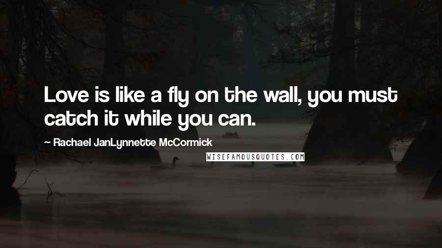 Rachael JanLynnette McCormick Quotes: Love is like a fly on the wall, you must catch it while you can.