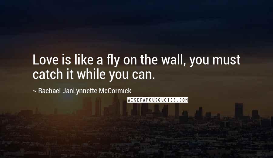 Rachael JanLynnette McCormick Quotes: Love is like a fly on the wall, you must catch it while you can.