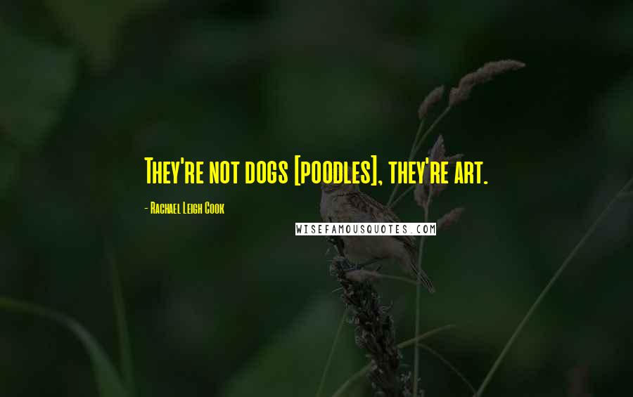 Rachael Leigh Cook Quotes: They're not dogs [poodles], they're art.