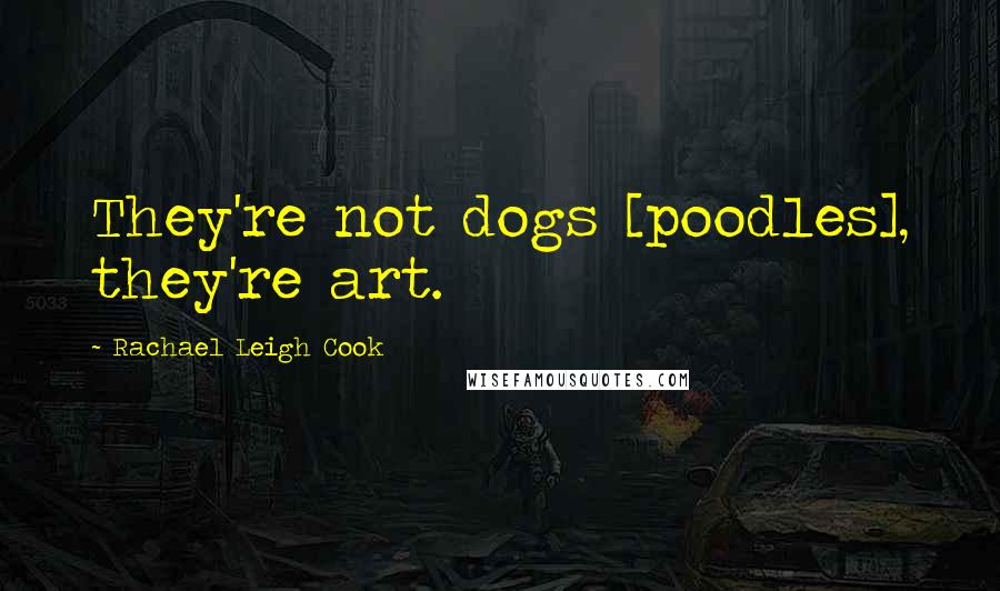 Rachael Leigh Cook Quotes: They're not dogs [poodles], they're art.