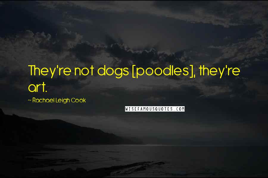 Rachael Leigh Cook Quotes: They're not dogs [poodles], they're art.