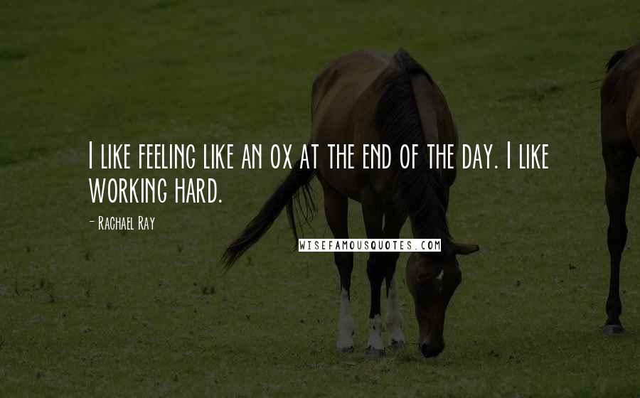 Rachael Ray Quotes: I like feeling like an ox at the end of the day. I like working hard.