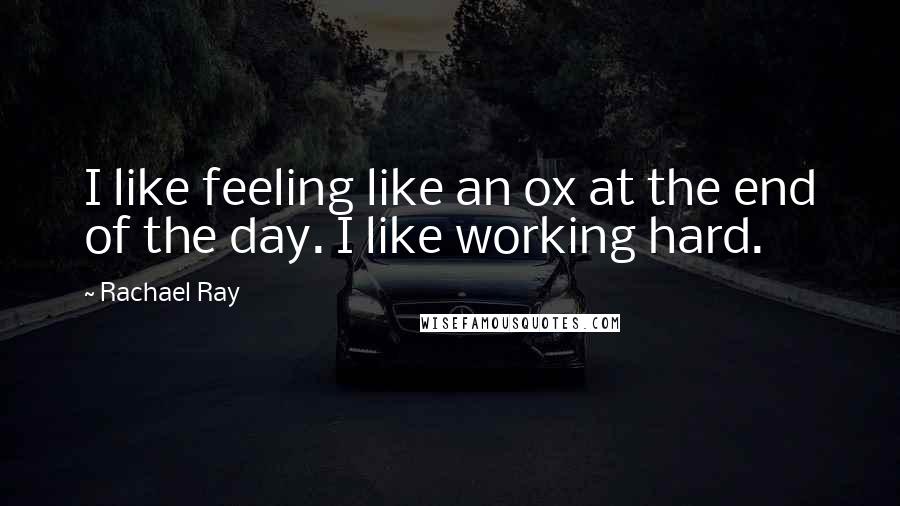 Rachael Ray Quotes: I like feeling like an ox at the end of the day. I like working hard.