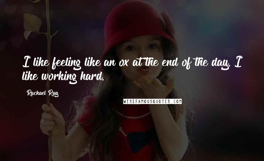 Rachael Ray Quotes: I like feeling like an ox at the end of the day. I like working hard.