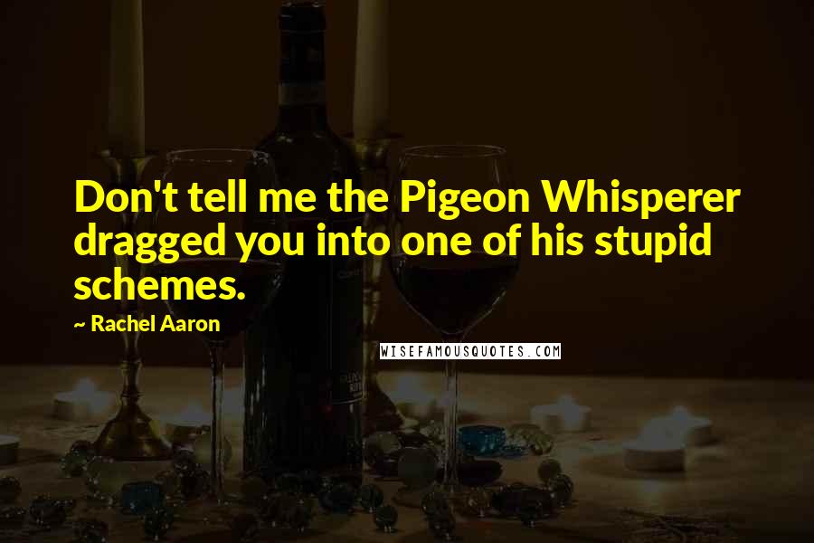 Rachel Aaron Quotes: Don't tell me the Pigeon Whisperer dragged you into one of his stupid schemes.