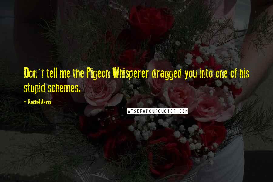 Rachel Aaron Quotes: Don't tell me the Pigeon Whisperer dragged you into one of his stupid schemes.