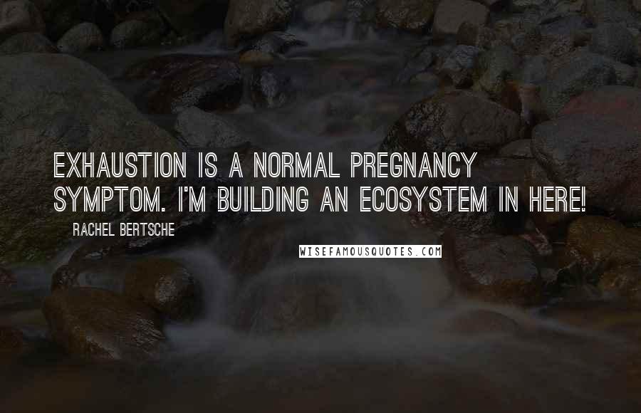 Rachel Bertsche Quotes: Exhaustion is a normal pregnancy symptom. I'm building an ecosystem in here!