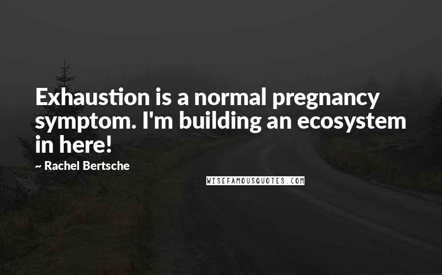 Rachel Bertsche Quotes: Exhaustion is a normal pregnancy symptom. I'm building an ecosystem in here!