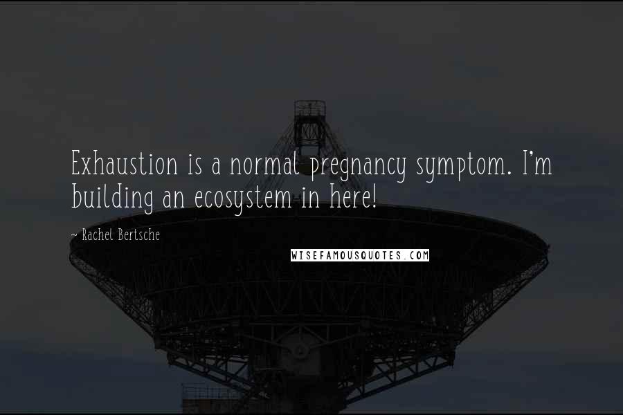 Rachel Bertsche Quotes: Exhaustion is a normal pregnancy symptom. I'm building an ecosystem in here!