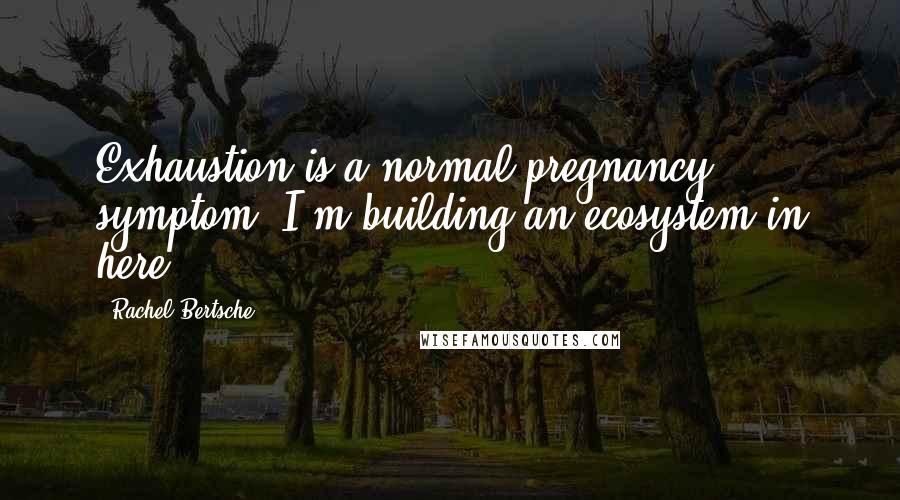 Rachel Bertsche Quotes: Exhaustion is a normal pregnancy symptom. I'm building an ecosystem in here!